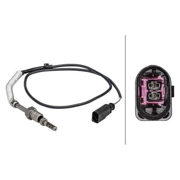 Hella 6PT 358 181-111 - Oe 03G906088AK Sensore Temperatura Gas Di Scarico Per A4 (8E), A4 (8H)-image