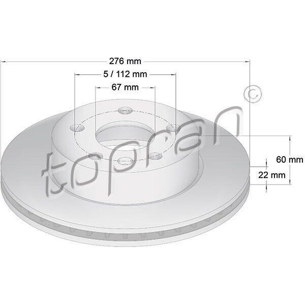 Topran 400 857 - Oe A638 421 01 12 Disco Freno, Asse Anteriore Per Vito (W638), Classe V (638/2)-image