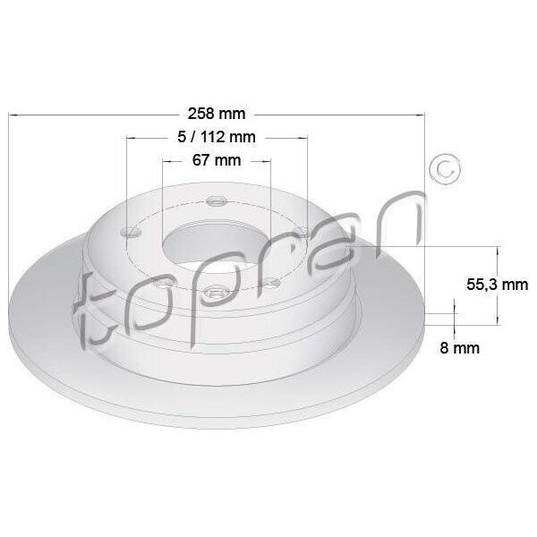 Topran 401 056 - Oe 168 423 02 12 Disco Freno, Asse Posteriore Per Classe A (W168), Vaneo (414)-image