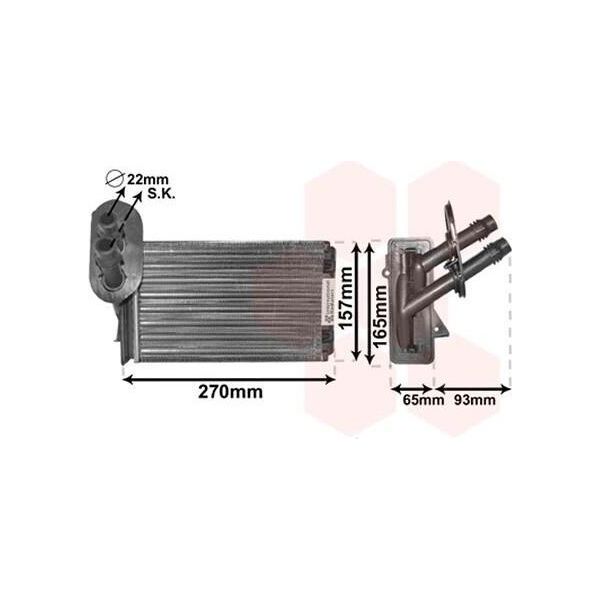Van Wezel 58006173 - Oe 1J1819031A Scambiatore Di Calore, Riscaldatore Per A3 (8L), Tt (8N), Leon (1M1), Toledo Ii (1M2), Octavia I (1U), New Beetle, Bora (1J), Golf Iv (1J)-image