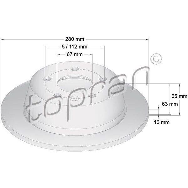 Topran 400 865 - Oe 638 423 01 12 Disco Freno, Asse Posteriore Per Classe V (638/2), Vito (W638)-image