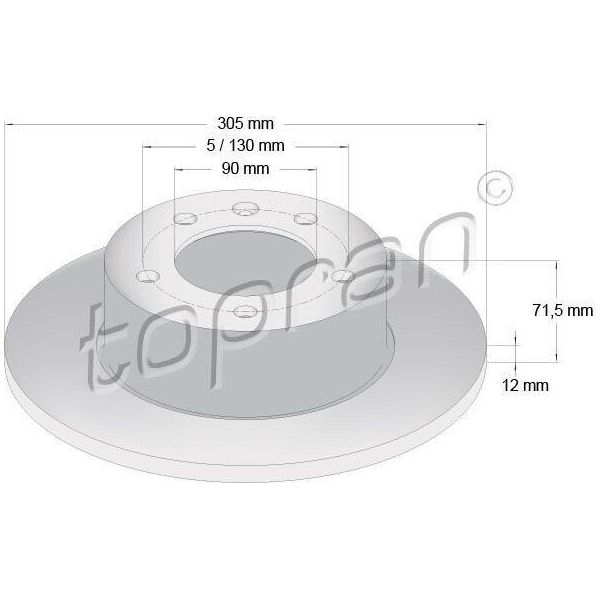 Topran 208 236 - Oe 44 19 362 Disco Freno, Asse Posteriore Per Movano B (X62)-image