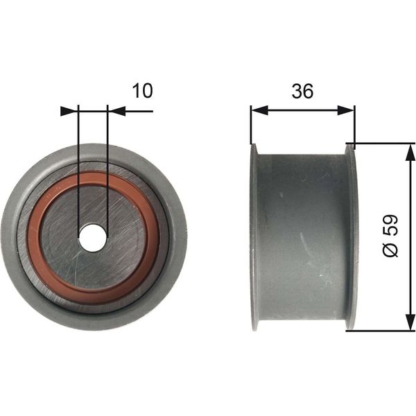 Gates T41227 - Oe 078109244H Puleggia Folle, Cinghia Di Distribuzione Per A4 (8D), A4 (8E), A4 (8H), A6 (4A), A6 (4B), Superb I (3U), Passat (3B)-image