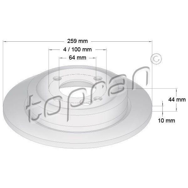 Topran 501 015 - Oe 3421 1 503 070 Disco Freno, Assale Posteriore Per R50, R53, R52-image