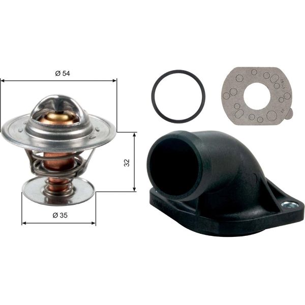 Gates TH13684K1 - Termostato Acqua Di Raffreddamento Oe 030121113 Per Vento (1H), Golf Iii (1H)-image