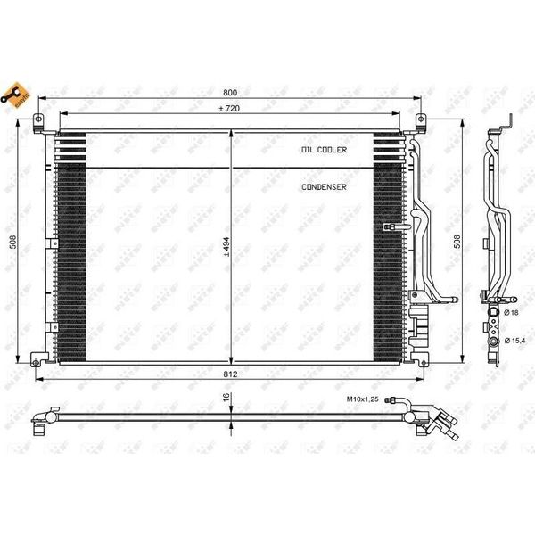 Nrf 35923 - Condensatore Aria Condizionata Oe 4E0260403F Per A8 (4E)-image