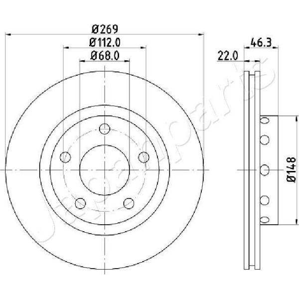 Japanparts DP-0913 - Disco Freno Oe 4D0615601B Per A6 (4B), A8 (4D), A6 (4A)-image