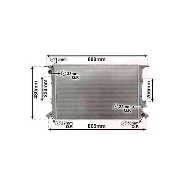 Van Wezel 03002365 - Oe 4H0121251C Radiatore, Raffreddamento Motore Per A8 (4H)-image