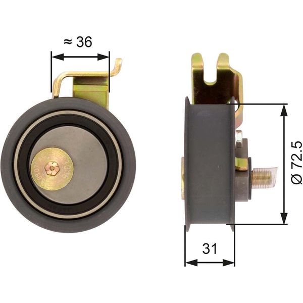 Gates T43016 Tendicinghia, Cinghia Dentata Oe 06B109243A Compatibile Con Sharan, New Beetle, Golf Iv, Bora, Octavia, Toledo, Leon, Ibiza, Cordoba, Alhambra, Tt, A6 4B, A4 8D, A3 8L-image