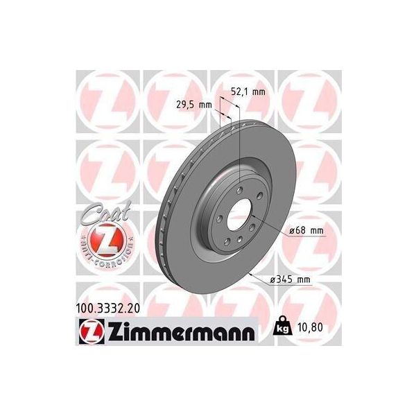 Zimmermann 100.3332.20 - Disco Freno Per A4 (8K), A5 (8T), A5 (8F), Q5 (8R)-image