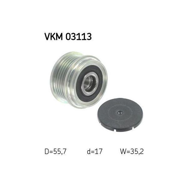 Skf Vkm 03113 - Puleggia Alternatore Oe 038 903 119 P Per A4 (8D), A6 (4B), Superb I (3U), Passat (3B)-image