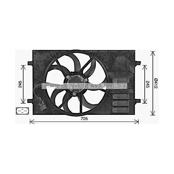 Prasco AI7524 - Ventola Radiatore Oe 1K0959455DM Per A3 (8V), A3 (8P), Altea (5P), Ateca (Kh), Leon (1P1), Leon (5F), Toledo Iii (5P2), Fabia Iii (Nj), Karoq, Octavia Ii (1Z), Octavia Iii (5E), Superb Ii (3T), Yeti (5L), Golf Vii, Amarok, Caddy Iii (2C, 2K), Golf Plus (5M), Golf V (1K), Golf Vi, Passat (3C), Passat (3G)-image