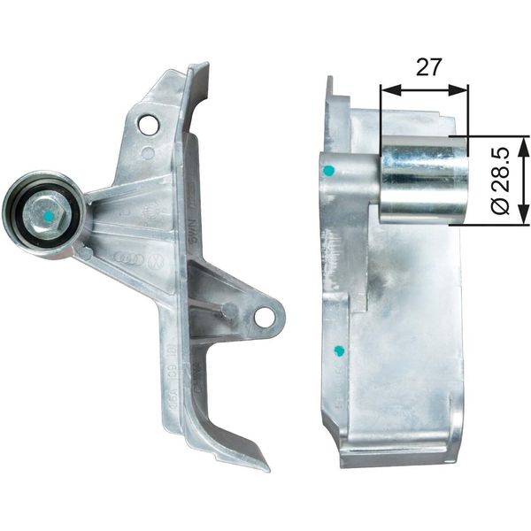 Gates T42313 - Puleggia Folle Oe 06A 109 181, Cinghia Di Distribuzione Per A4 (8D), A4 (8E), A4 (8H), A6 (4B), Exeo (3R)-image