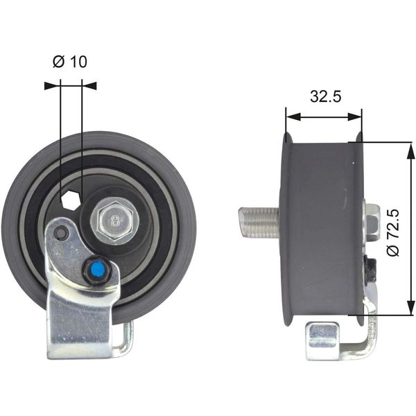 Gates T43065 - Oe 058109243C Puleggia Tenditore, Cinghia Di Distribuzione Per A6 (4B), A4 (8D), A6 (4A), Passat (3B)-image