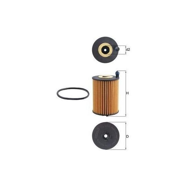 Mahle Ox 1266D - Filtro Olio Oe 05L115466 Per A4 (8W), A5 (F5), A6 (4A), A7 (4K), Q5 (Fy)-image