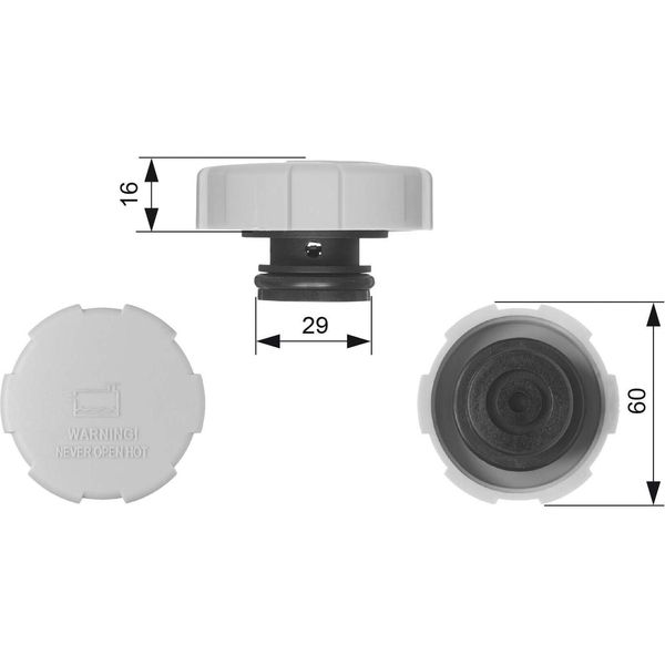 Gates RC231 - Oe 1304677 VerschlußDeckel, KüHlmittelbehäLter Per Croma, Zafira B, Vectra C (Z02), Signum (Z03), Astra H, Astra (A04), Astra G-image
