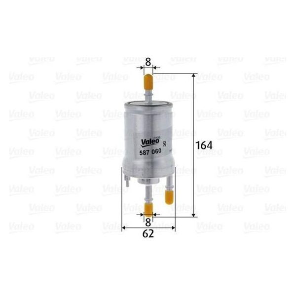 Valeo 587060 Filtro Carburante Oe 6Q0201051J Compatibile Con A3 8P, Altea, Altea Xl, Cordoba, Ibiza, Leon, Toledo, Fabia, Octavia, Rapid, Roomster, Superb, Yeti, Beetle, Caddy, Eos, Golf Plus, Golf V, Golf Vi, Jetta, New Beetle, Polo 9N, Polo 6R, Touareg, Touran-image