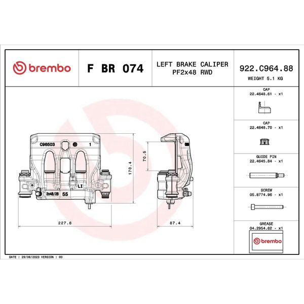 Brembo F Br 074 - Pinza Freno Oe 9074235700 Per Sprinter (W907)-image