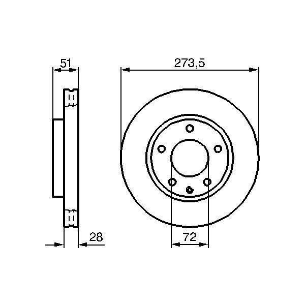Bosch 0 986 479 016 - Oe TY01 33 25X Disco Freno Per Mpv Ii (Lw), Xedos 9 (Ta)-image