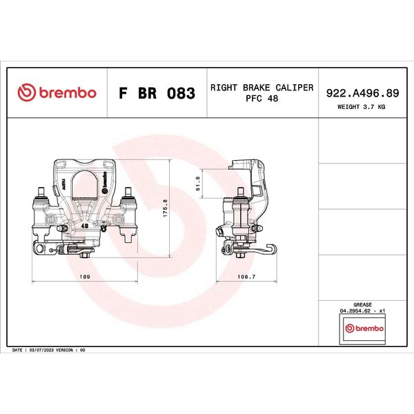 Brembo F Br 083 - Pinza Freno Oe 4400100Q0K Per Movano B (X62)-image