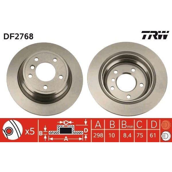Trw DF2768 - Disco Freno Oe 34 21 6 767 049 Per Serie 5 (E39)-image