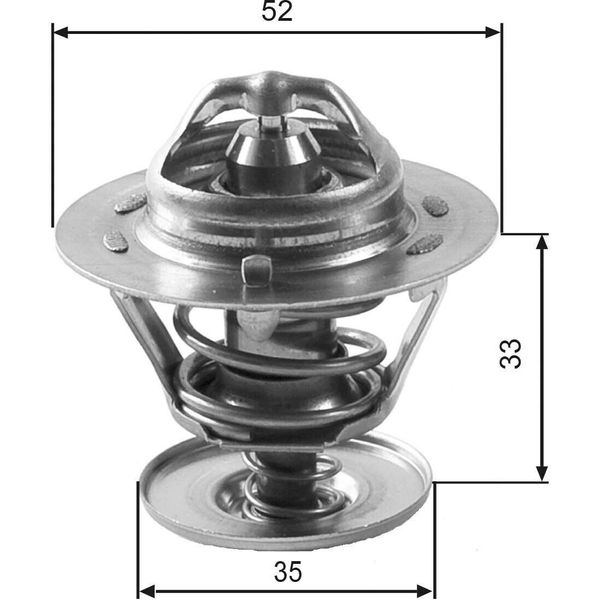 Gates TH12588G1 Termostato, Liquido Di Raffreddamento Oe 89FF8575AB Compatibile Con C-Max, Cougar, Courier, Escort, Fiesta, Focus, Galaxy, Mondeo, S-Max, Tourneo, Transit, Taro-image