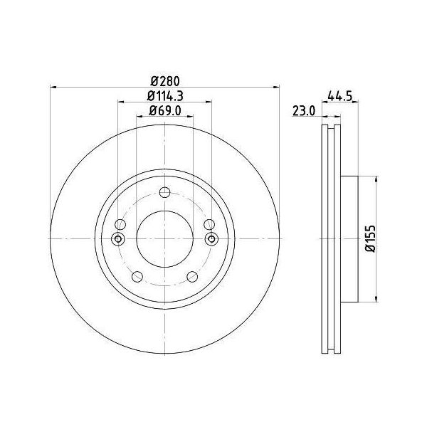 Hella 8DD 355 131-361 - Oe 517122V000 Disco Freno Per Elantra (Md, Ud), Elantra (Ad), I30 (Gd), I30 (Pd), Kona (Os), Veloster (Fs), Ceed (Jd), Ceed (Cd), Pro Ceed (Jd), Seltos (SP2, SP2I)-image