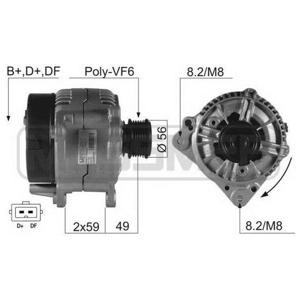 Era 210170A - Alternatore Oe 038 903 023 J Per A3 (8L), Alhambra (7V), Octavia I (1U), Bora (1J), Golf Iv (1J), Sharan (7M)-image