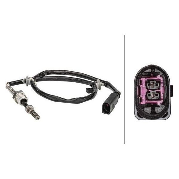 Hella 6PT 358 181-171 - Oe 03L906088BT Sensore Della Temperatura Dei Gas Di Scarico Per A4 (8K), A5 (8T), A5 (8F), Q5 (8R)-image