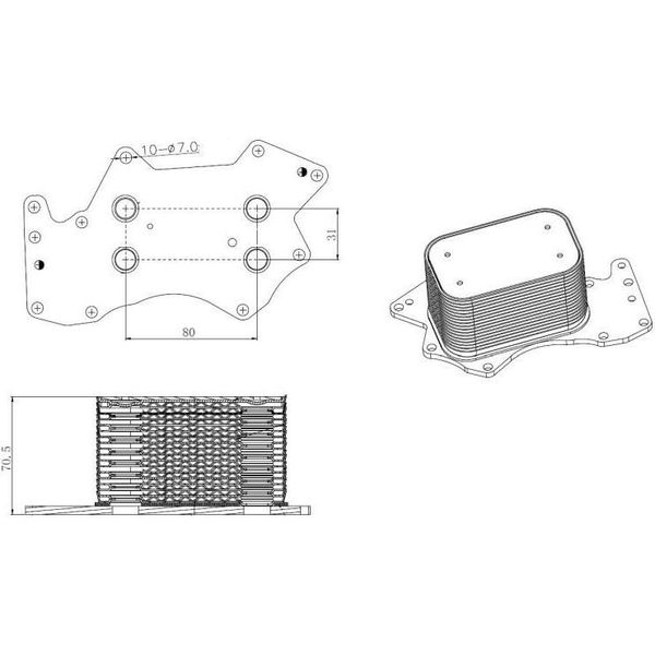 Nrf 31816 - Radiatore Dell'olio Per A4 (8E), A4 (8H), A6 (4F), A8 (4E), Q7 (4L), Phaeton (3D), Touareg (7L)-image