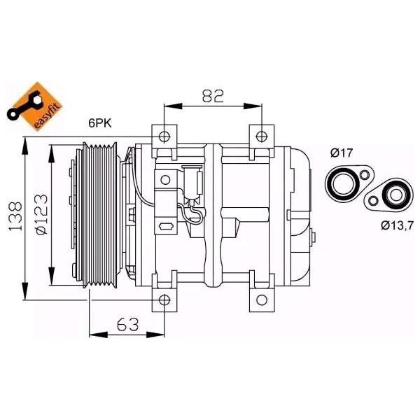 Nrf 32112 - Compressore Aria Condizionata Oe 30612681 Per C70 I (872, 873), S40 I (644), S70 (874), V40 (645), V70 I (875, 876), XC70 (295)-image