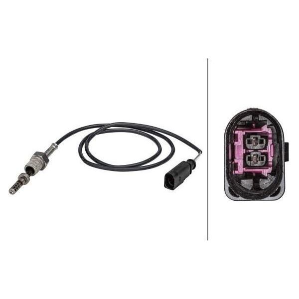Hella 6PT 358 181-281 - Oe 038906088E Sensore Temperatura Gas Di Scarico Per A4 (8E), A4 (8H), Superb I (3U), Passat (3B)-image