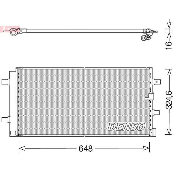 Denso DCN02044 - Condensatore Aria Condizionata Oe 4G0260403Q Con Essiccatore Per A5 (8T), A4 (8K), A5 (8F), A6 (4G), A7 (4G), Q5 (8R), Macan (95B)-image
