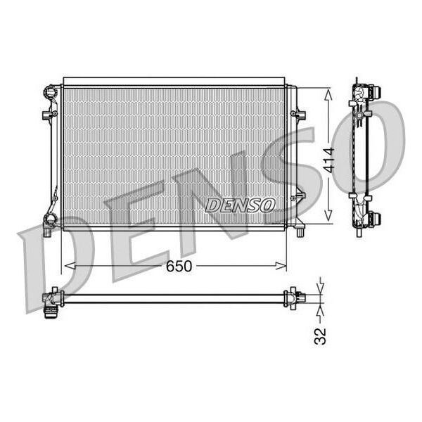 Denso DRM32016 - Oe 1K0121251AC Radiatore, Raffreddamento Motore Per A3 (8P), Altea (5P), Leon (1P1), Toledo Iii (5P2), Octavia I (1U), Octavia Ii (1Z), Yeti (5L), Caddy Iii (2C, 2K), Eos (1F), Golf Plus (5M), Golf V (1K), Golf Vi, Jetta Iii (1K2), Passat (3C), Touran (1T)-image
