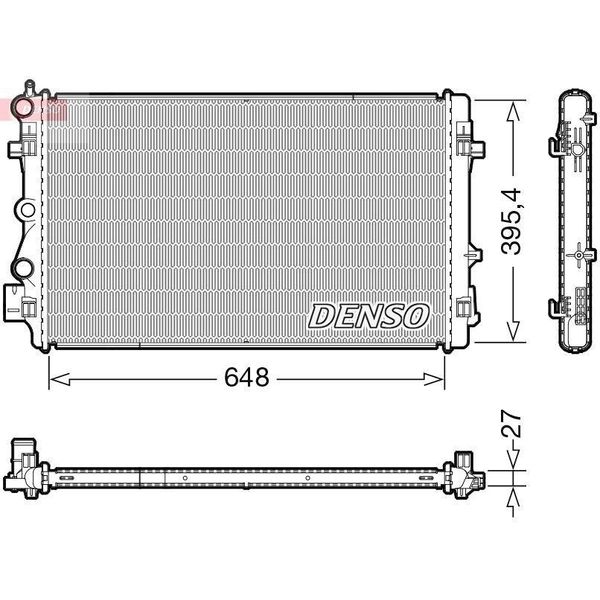 Denso DRM32051 - Oe 6R0121253D Radiatore, Raffreddamento Motore Per A1 (8X), Ibiza (6J, 6P), Fabia Ii (54), Polo (6C, 6R)-image