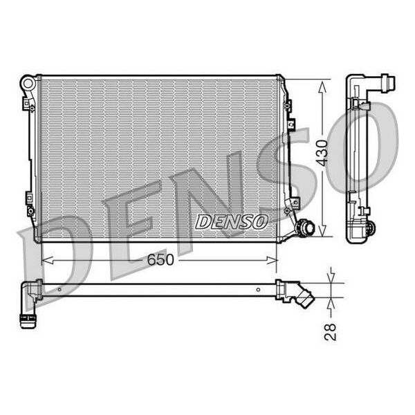 Denso DRM32037 - Oe 1K0121251AL Radiatore, Raffreddamento Motore Per A3 (8P), Leon (1P1), Toledo Iii (5P2), Altea (5P), Octavia Ii (1Z), Superb Ii (3T), Caddy Iii (2C, 2K), Eos (1F), Golf Plus (5M), Golf V (1K), Jetta Iii (1K2), Passat (3C), Touran (1T)-image