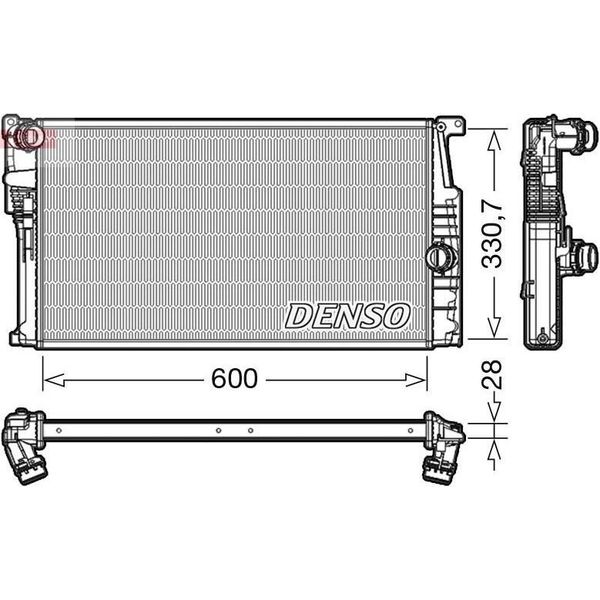 Denso DRM05015 - Radiatore Oe 17117600520, Raffreddamento Motore Per Serie 3 (F30), Serie 1 (F20), Serie 1 (F21), Serie 3 Gt (F34), Serie 3 (F31), Serie 4 (F33), Serie 4 (F32, F82), Serie 4 (F36), I3 (I01), Serie 2 (F23), Serie 2 (F22, F87)-image