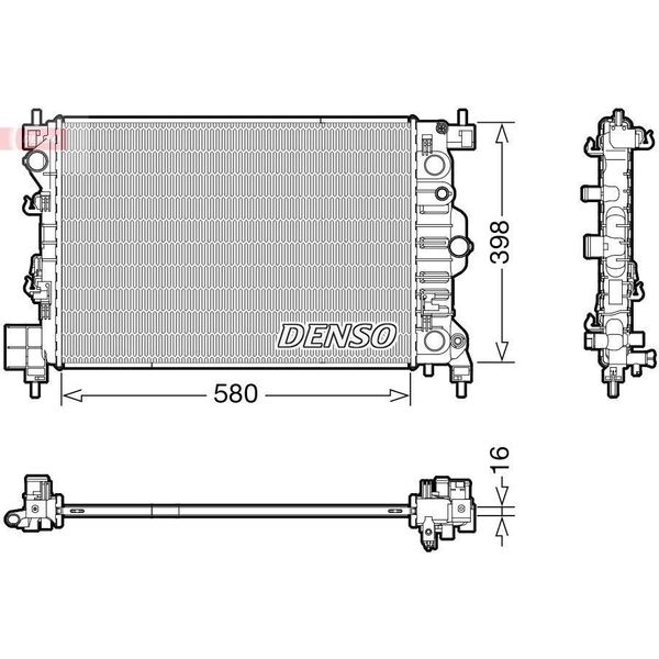 Denso DRM20117 - Radiatore Oe 1300342, Raffreddamento Motore Per Aveo (T300), Trax, Mokka X (J13)-image