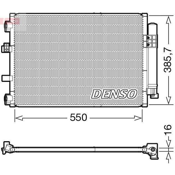 Denso DCN10043 - Condensatore Aria Condizionata Oe 1703509 Con Essiccatore Per C-Max, Focus Iii, Grand C-Max-image