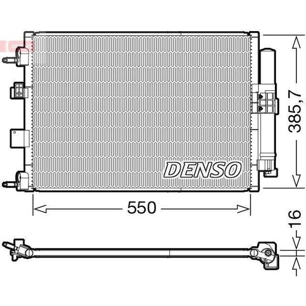 Denso DCN10046 - Condensatore Aria Condizionata Oe 1828970 Con Essiccatore Per Focus Iii, Grand C-Max, C-Max, Kuga Ii, Tourneo Connect, Transit Connect-image