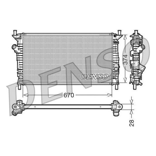 Denso DRM10074 - Oe 1230987 Radiatore, Raffreddamento Motore Per Berlingo, Focus Ii, C-Max, Focus C-Max (DM2), 3 (Bk), 5 (CR19), C30 (533), C70 Ii Cabriolet (542), S40 Ii (544), V50 (545)-image