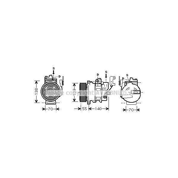Prasco AUAK187 - Compressore Aria Condizionata Oe JPB000183 Per Discovery Iii (L319)-image