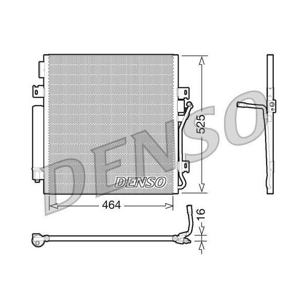 Denso DCN06011 - Condensatore Aria Condizionata Oe 68033237AA Con Essiccatore Per Cherokee (Kk)-image