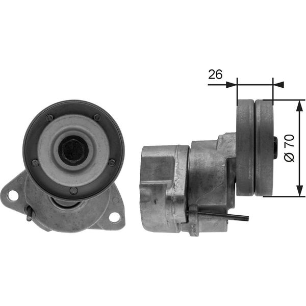 Gates T38154 Rullo Tenditore, Cinghia Trapezoidale Dentata Oe 24412292 Compatibile Con Zafira, Vectra, Tigra, Speedster, Sintra, Omega, Frontera B, Frontera A, Corsa B, Combo, Calibra A, Astra H, Astra G, Astra F, Antara, Rezzo, Nubira, Magnus, Leganza, Lacetti, Evanda, Epica, Captiva, Astra-image