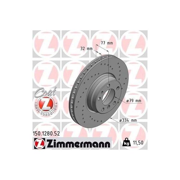 Zimmermann 150.1280.52 - Disco Freno Per Serie 7 (E38)-image