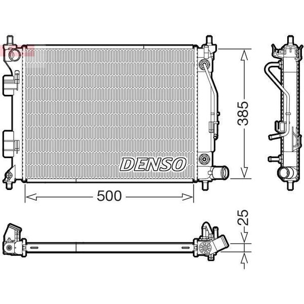 Denso DRM41033 - Oe 25310C8050 Radiatore, Raffreddamento Motore Per I20 (Gb, Ib)-image