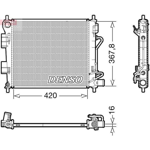 Denso DRM41018 - Oe 25310B9050 Radiatore, Raffreddamento Motore Per I10 (Ba, Ia)-image