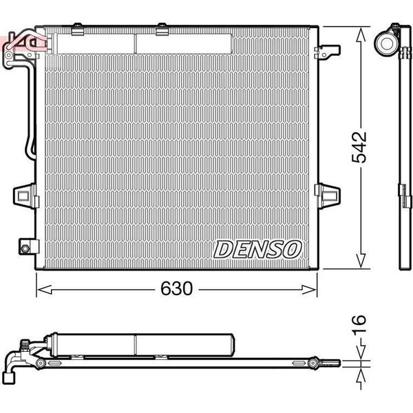Denso DCN17057 - Oe 2515000054 Condensatore Aria Condizionata Con Essiccatore Per Classe Gl (X164), Classe M (W164), Classe R (W251)-image
