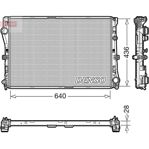 Denso DRM17103 - Radiatore Oe 995002103, Raffreddamento Motore Per Classe C (W205), Classe C (A205), Classe C (C205), Classe C (S205), Classe E (W213), Classe E (S213), Glc (X253), Glc (C253)-image