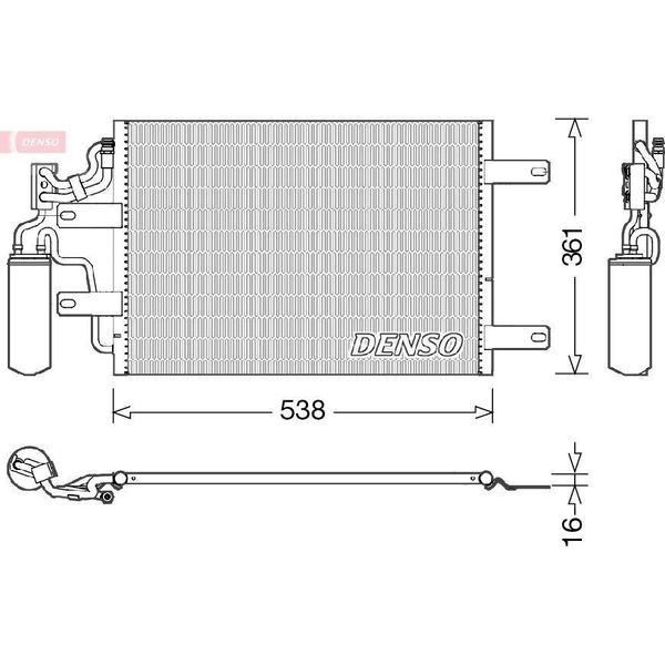Denso DCN20025 - Condensatore Aria Condizionata Oe 1850094 Con Essiccatore Per Meriva (X03)-image